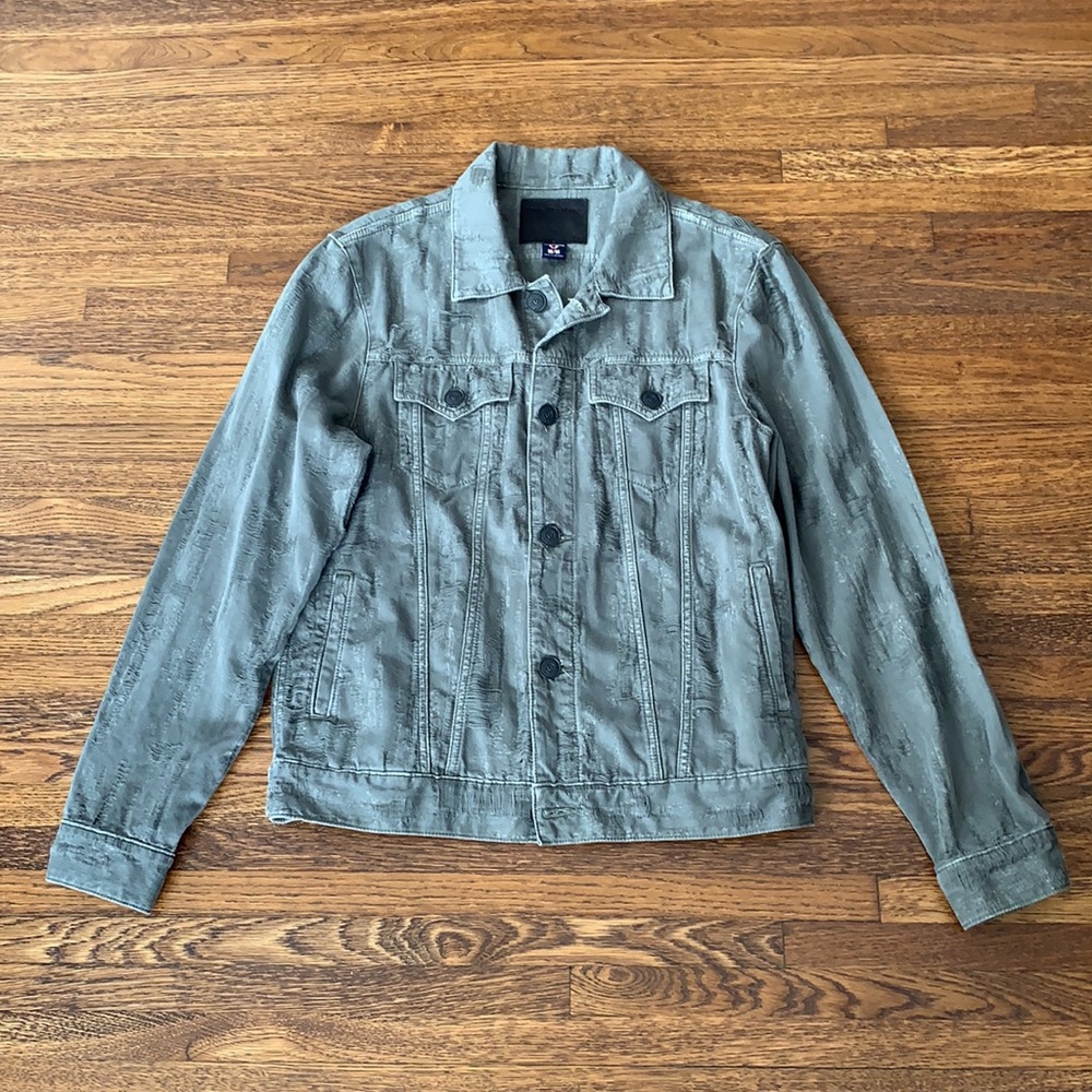 Men’s True Religion Green Jacquard Denim Jacket